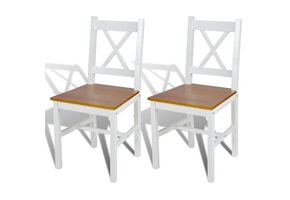 vidaXL Eetkamerstoelen Grenenhout Wit - 65% Korting!