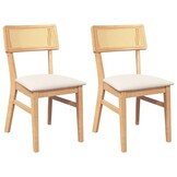 vidaXL Eetkamerstoelen met Kussens 2 st. Massief Rubberhout - 53% Korting