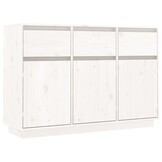 vidaXL Dressoir Grenenhout Wit 110x34x75 cm - 60% Korting!