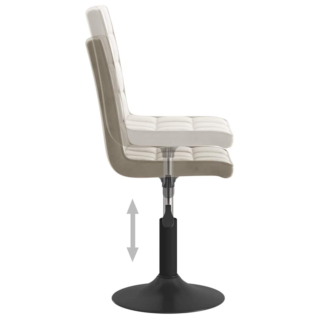 vidaXL Eetkamerstoelen 2 st. Draaibaar Fluweel Lichtgrijs | 35% Korting