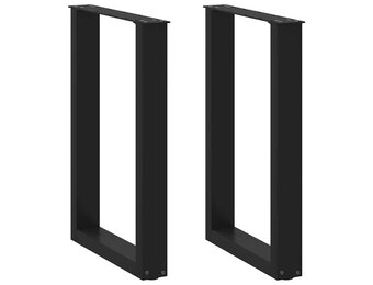 vidaXL U-vormige Eettafelpoten (2 stuks) - Zwart Staal - 30% Korting