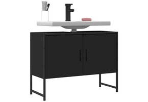 vidaXL Wastafelkast 80x33x60 cm Zwart - 60% Korting!