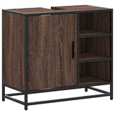 VidaXL Wastafelkast 65x33x60 cm Bruin Eiken - 60% Korting!