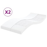 vidaXL Schuimmatrassen 2 st. 80x200 cm Wit - 30% Korting!