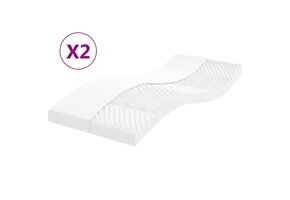 vidaXL Schuimmatrassen 2 st. 80x200 cm Wit - 30% Korting!