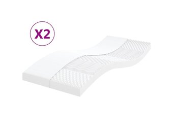 vidaXL Schuimmatrassen 2 st. 80x200 cm Wit - 30% Korting!