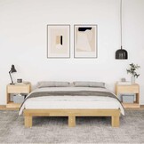VidaXL Bedframe Massief Eiken 160x200 cm - 35% Korting