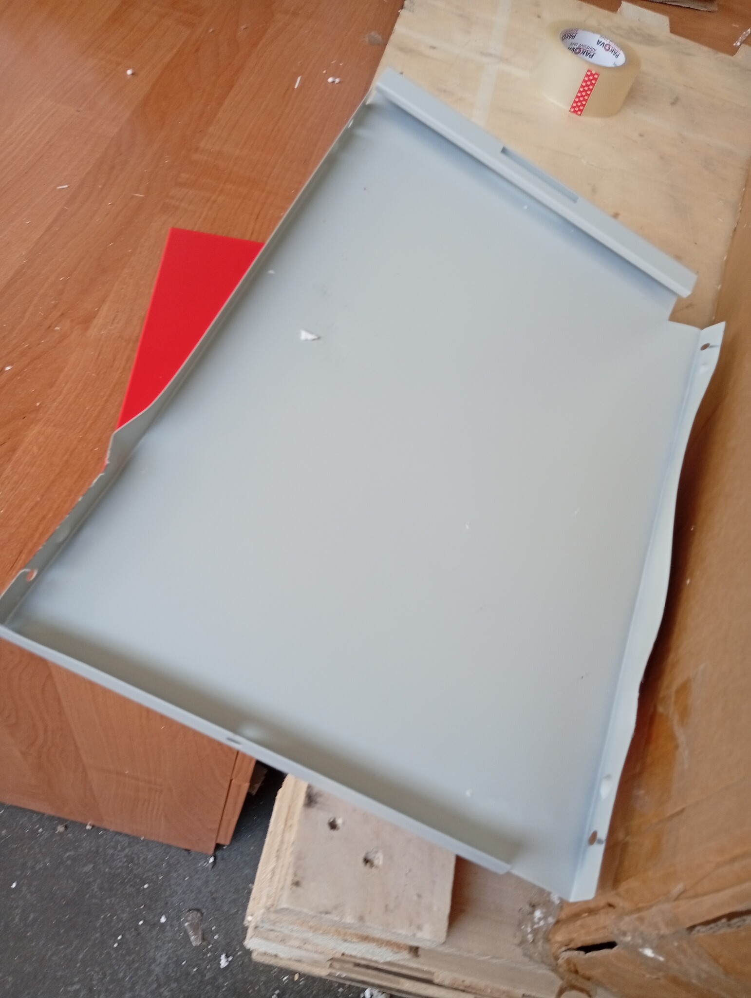 vidaXL Lockerkast 90x45x92,5cm Staal (Lichtgrijs/Rood) - 60% Korting!