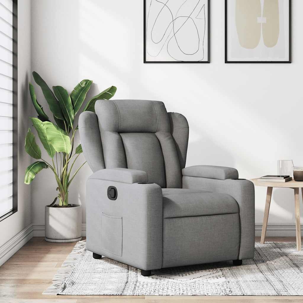 vidaXL Fauteuil stof lichtgrijs - Verstelbaar & 35% Korting