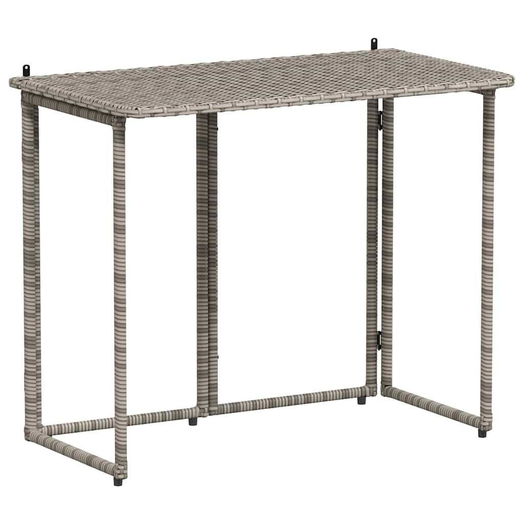 vidaXL Inklapbare Tuintafel Poly Rattan Grijs (90x51x75 cm) - 49% Korting!