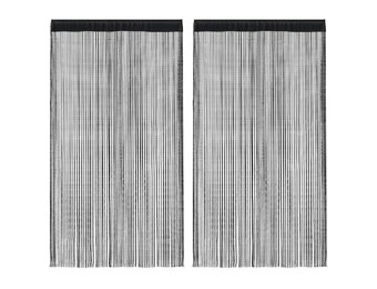 vidaXL Draadgordijnen Zwart 2 st. 140x250 cm - 60% Korting!