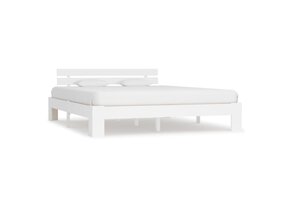 vidaXL Massief Grenen Bedframe Wit 160x200 cm - 59% Korting!