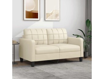 vidaXL Tweezitsbank Crème Kunstleer - 35% Korting!