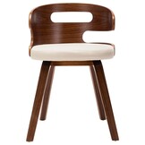 vidaXL Eetkamerstoelen 2 st. Gebogen Hout/Kunstleer Crème - 35% Korting