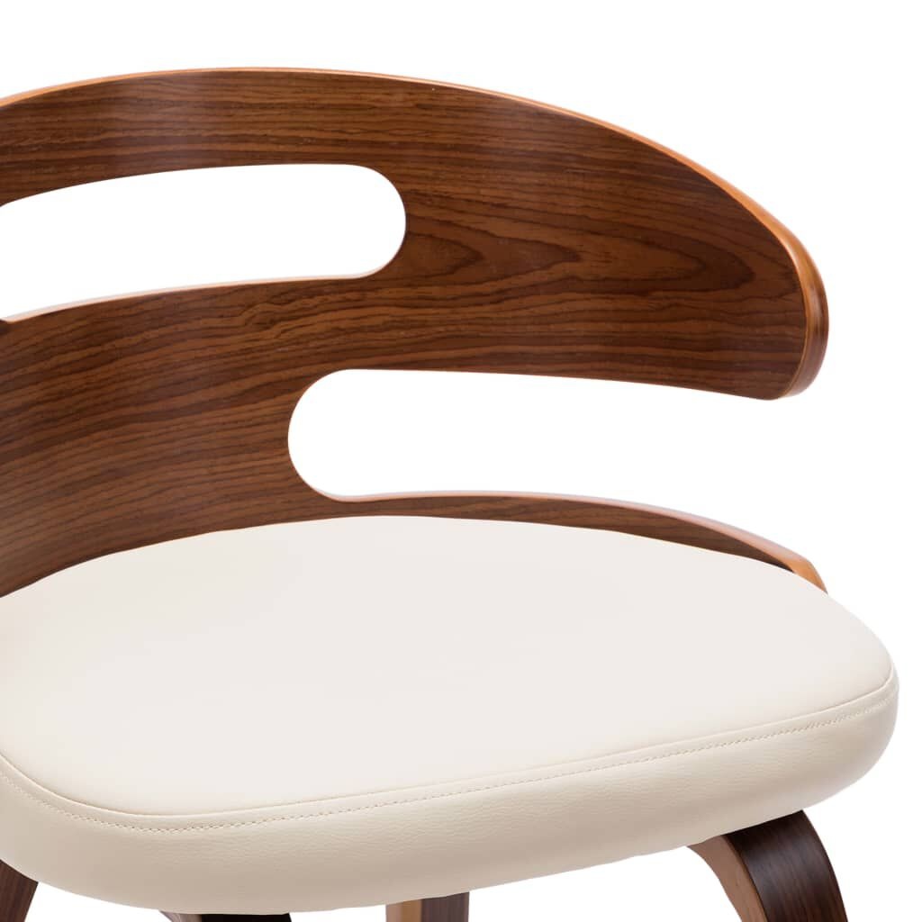 vidaXL Eetkamerstoelen 2 st. Gebogen Hout/Kunstleer Crème - 35% Korting