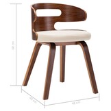 vidaXL Eetkamerstoelen 2 st. Gebogen Hout/Kunstleer Crème - 35% Korting
