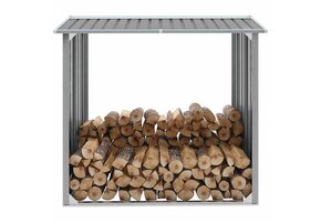 vidaXL Haardhoutschuur 172x91x154 cm Grijs - 60% Korting!