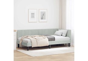 vidaXL Hoekbedframe Lichtgrijs Fluweel 90x190cm - Nu 37% Korting!