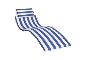 vidaXL Ligbedkussen Gestreept Blauw/Wit - 35% Korting