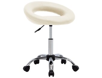 vidaXL Draaibare Eetkamerstoel Crème Kunstleer - 35% Korting