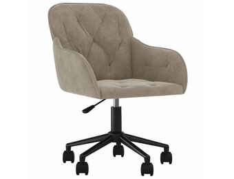 vidaXL Kantoorstoel Draaibaar Fluweel Lichtgrijs - 60% Korting