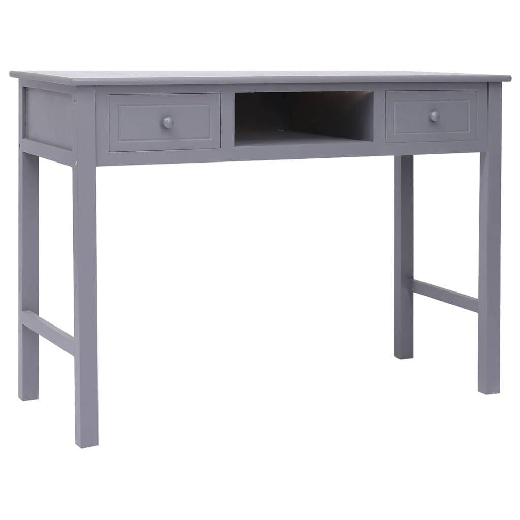 vidaXL Bureau Paulowniahout Grijs - 60% Korting!