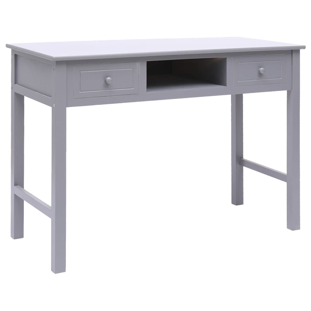 vidaXL Bureau Paulowniahout Grijs - 60% Korting!