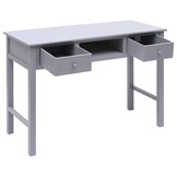 vidaXL Bureau Paulowniahout Grijs - 60% Korting!