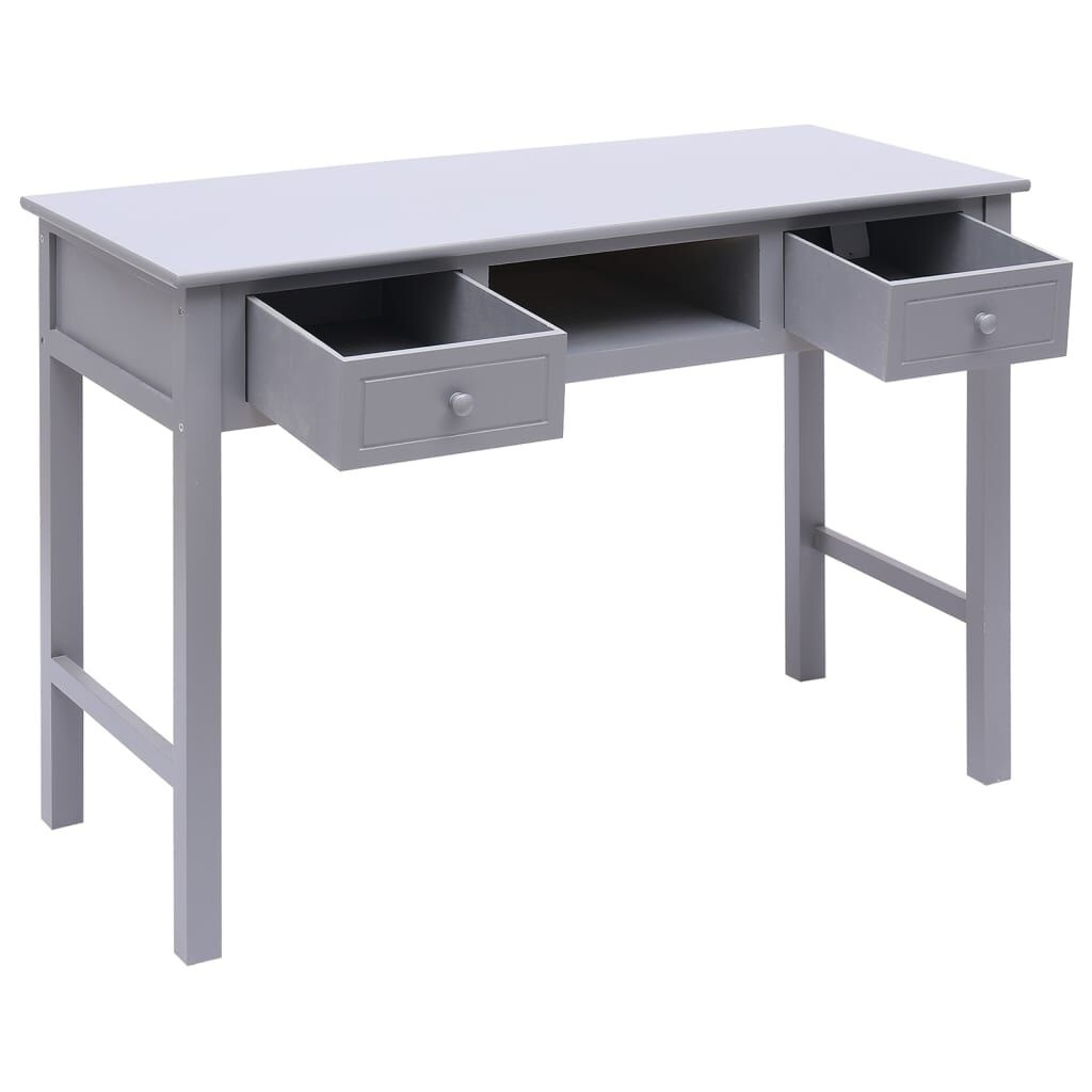vidaXL Bureau Paulowniahout Grijs - 60% Korting!