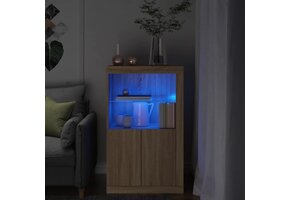 vidaXL Bijzetkast Sonoma Eiken met LED - 64% Korting!