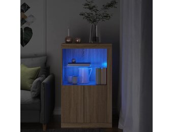 vidaXL Bijzetkast Sonoma Eiken met LED - 64% Korting!