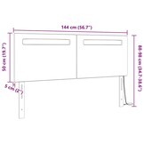 vidaXL Hoofdbord Wit PVC - 144 cm - 65% Korting