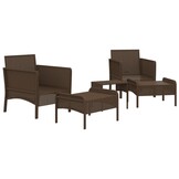 vidaXL 5-delige Loungeset Poly Rattan Bruin (62% Korting)