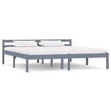 vidaXL Bedframe Grenenhout Grijs 160x200 cm - 30% Korting!