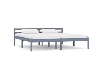vidaXL Bedframe Grenenhout Grijs 160x200 cm - 30% Korting!