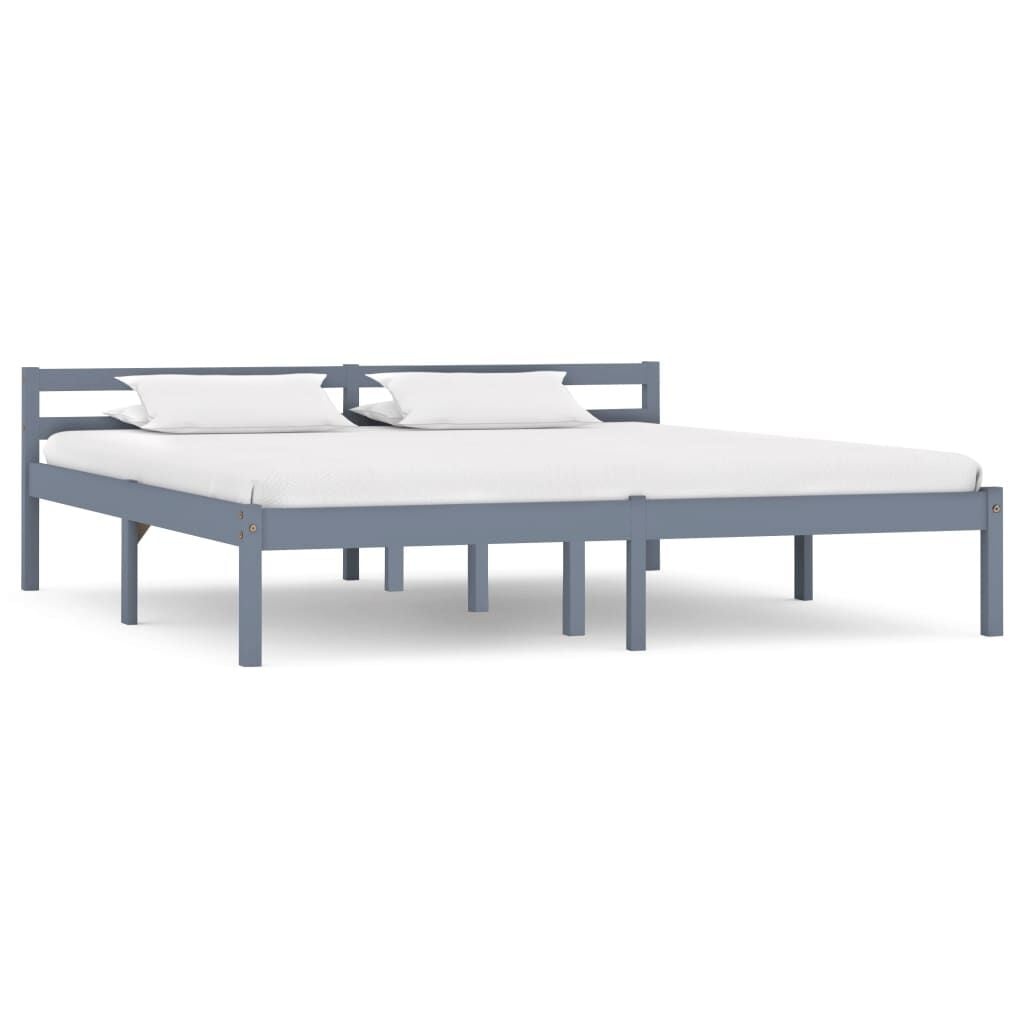 vidaXL Bedframe Grenenhout Grijs 160x200 cm - 30% Korting!