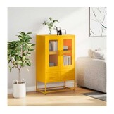 VidaXL Hoge Kast Staal Mosterdgeel - 60% Korting!