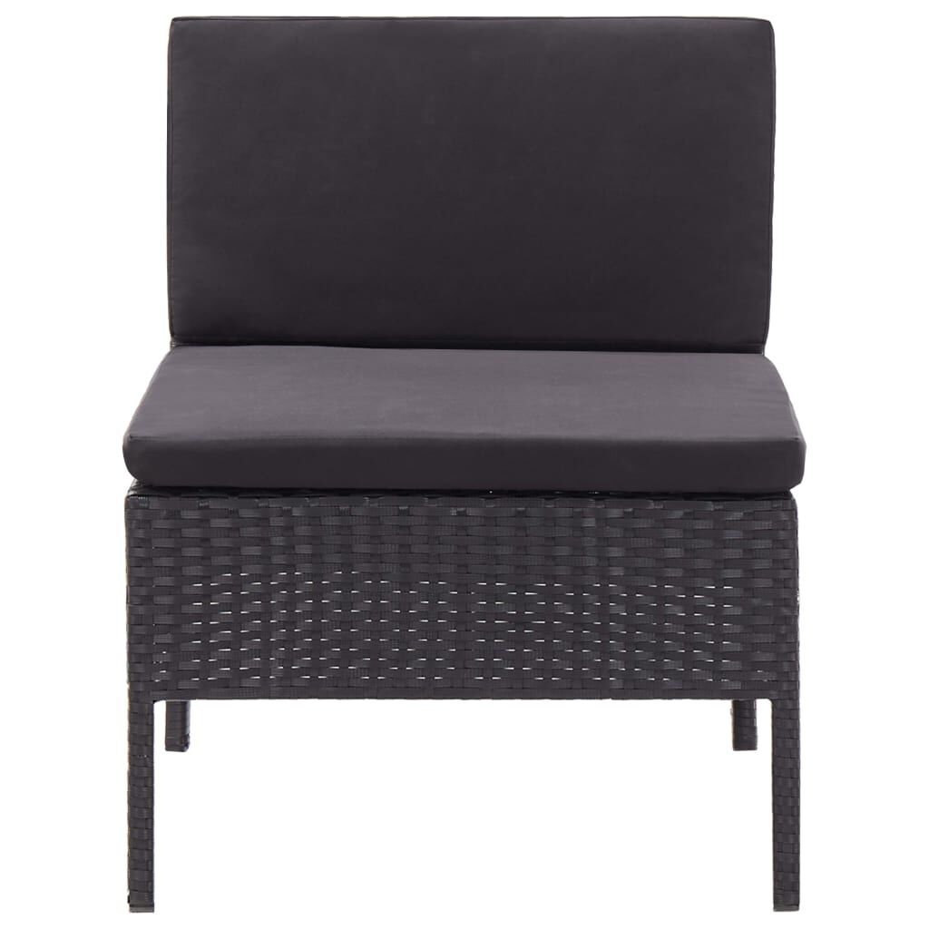 vidaXL 3-delige Loungeset (poly rattan, zwart) - 59% korting!