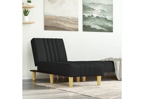 vidaXL Chaise Longue Zwart - 30% Korting