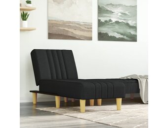 vidaXL Chaise Longue Zwart - 30% Korting