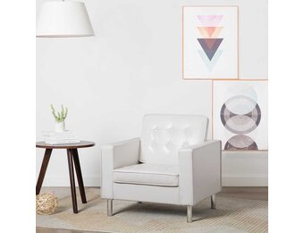 vidaXL Fauteuil Kunstleer Wit - 55% Korting!