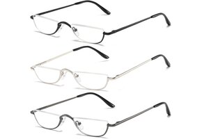 Retro Half Moon Leesbril Dames Heren - Metaal - 49% Korting