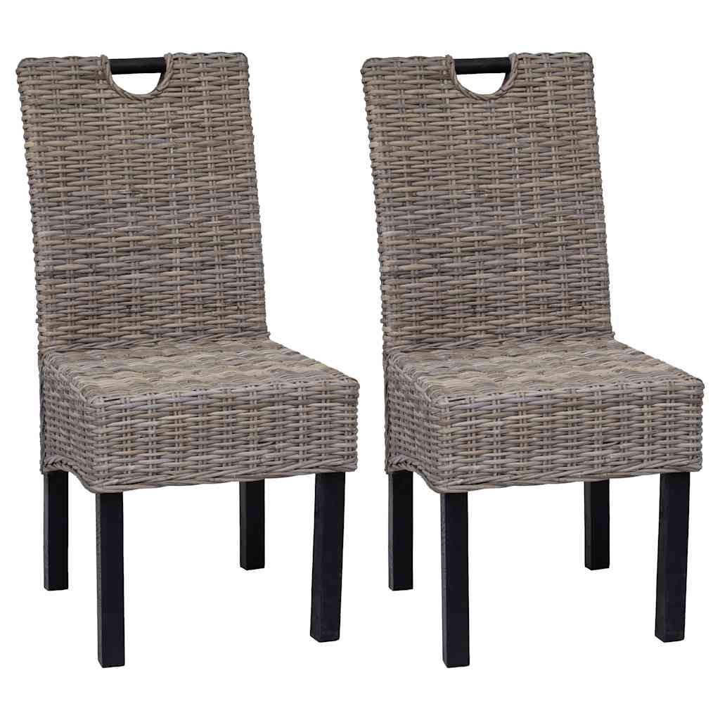 vidaXL Kubu Eetkamerstoelen (2 stuks) - Rattan & Mangohout | -65%