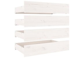 vidaXL Bedlades 4 st massief grenenhout wit - 64% korting