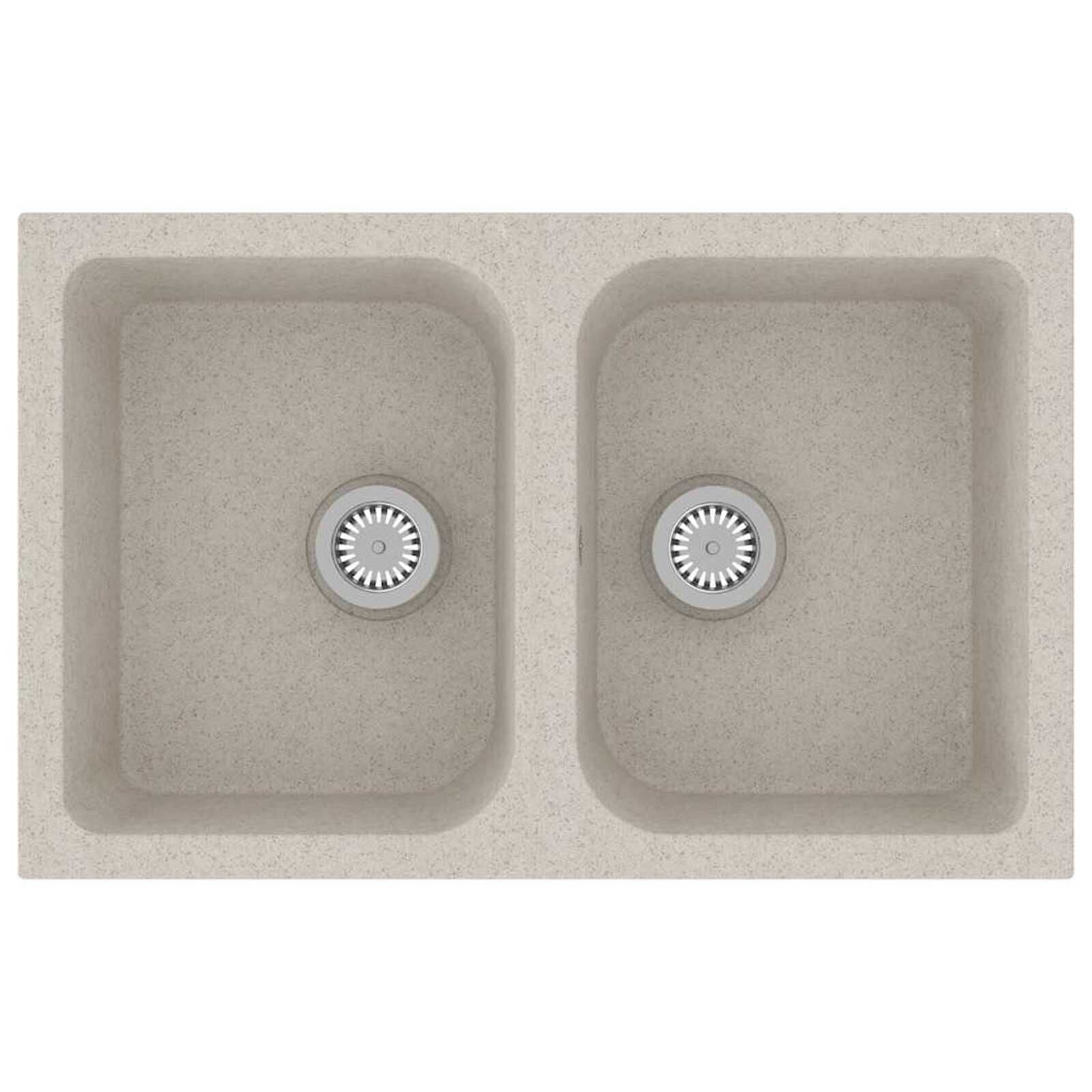 vidaXL Keukenwasbak Beige (74% Korting!) - Graniet, 76x48cm