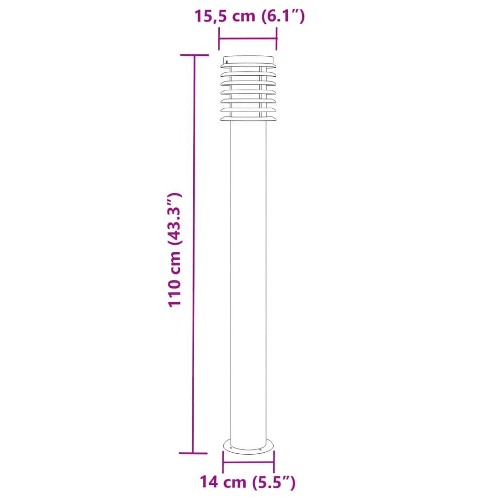 vidaXL Buitenvloerlamp RVS Zilver (110 cm) - 65% Korting!