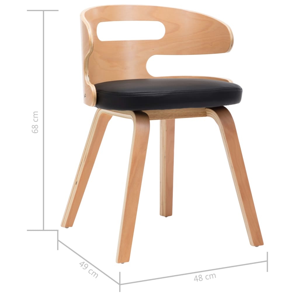 vidaXL Eetkamerstoelen Set 2x - Gebogen Hout & Kunstleer - 35% Korting!