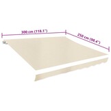 vidaXL Luifeldoek 3x2,5m Canvas Crème - 35% Korting!