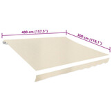 VidaXL Luifeldoek Canvas Crème 4x3m - 70% Korting!