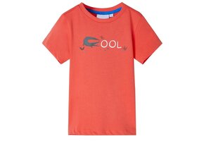 Kindershirt Lichtrood Krokodil - 128 (37% Korting)